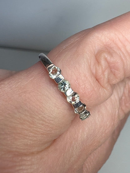 Light Oregon Sunstone Stackable Band Ring Sterling Silver size 7