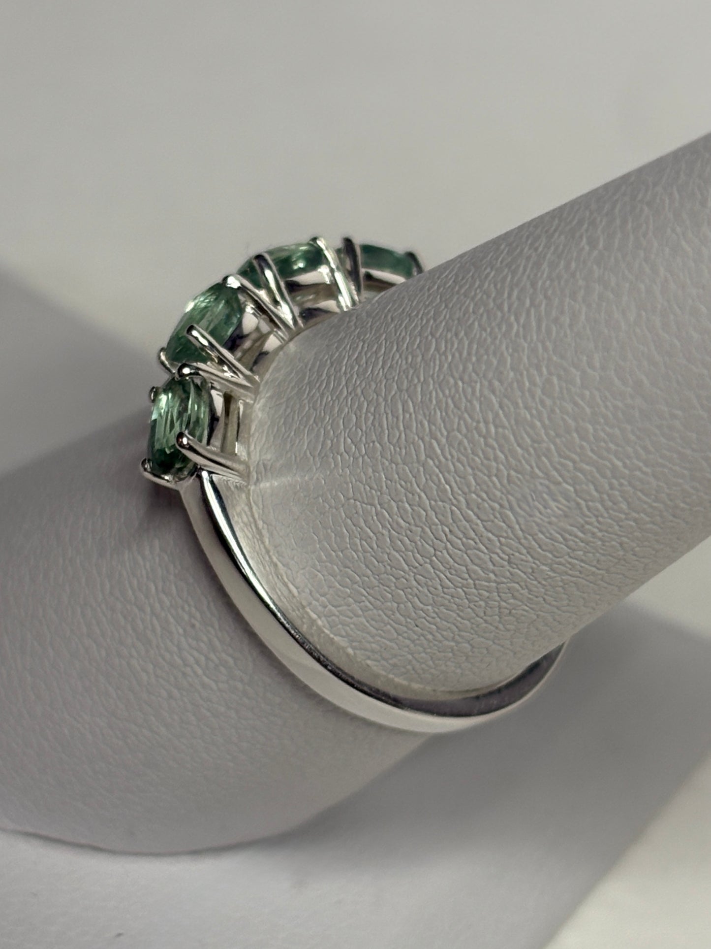 Mint Chrome Kyanite Stackable Band Ring Sterling Silver size 7
