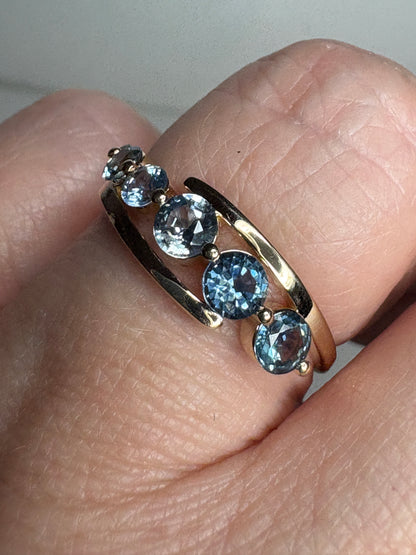Untreated Montana Sapphire Ring 9k Gold size 8