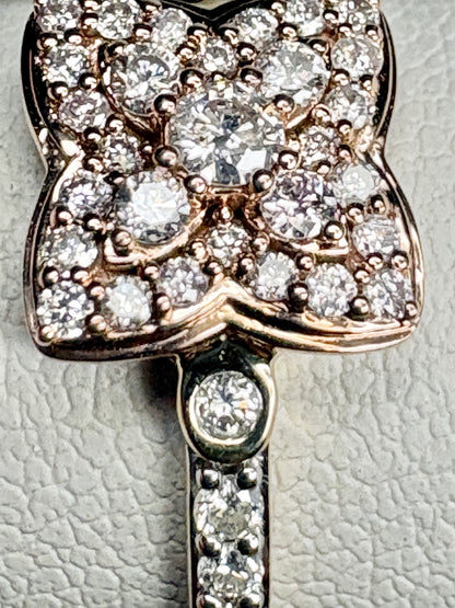Natural Pink and White Angolan Type lla Diamond Ring 9k Rose Gold size 7