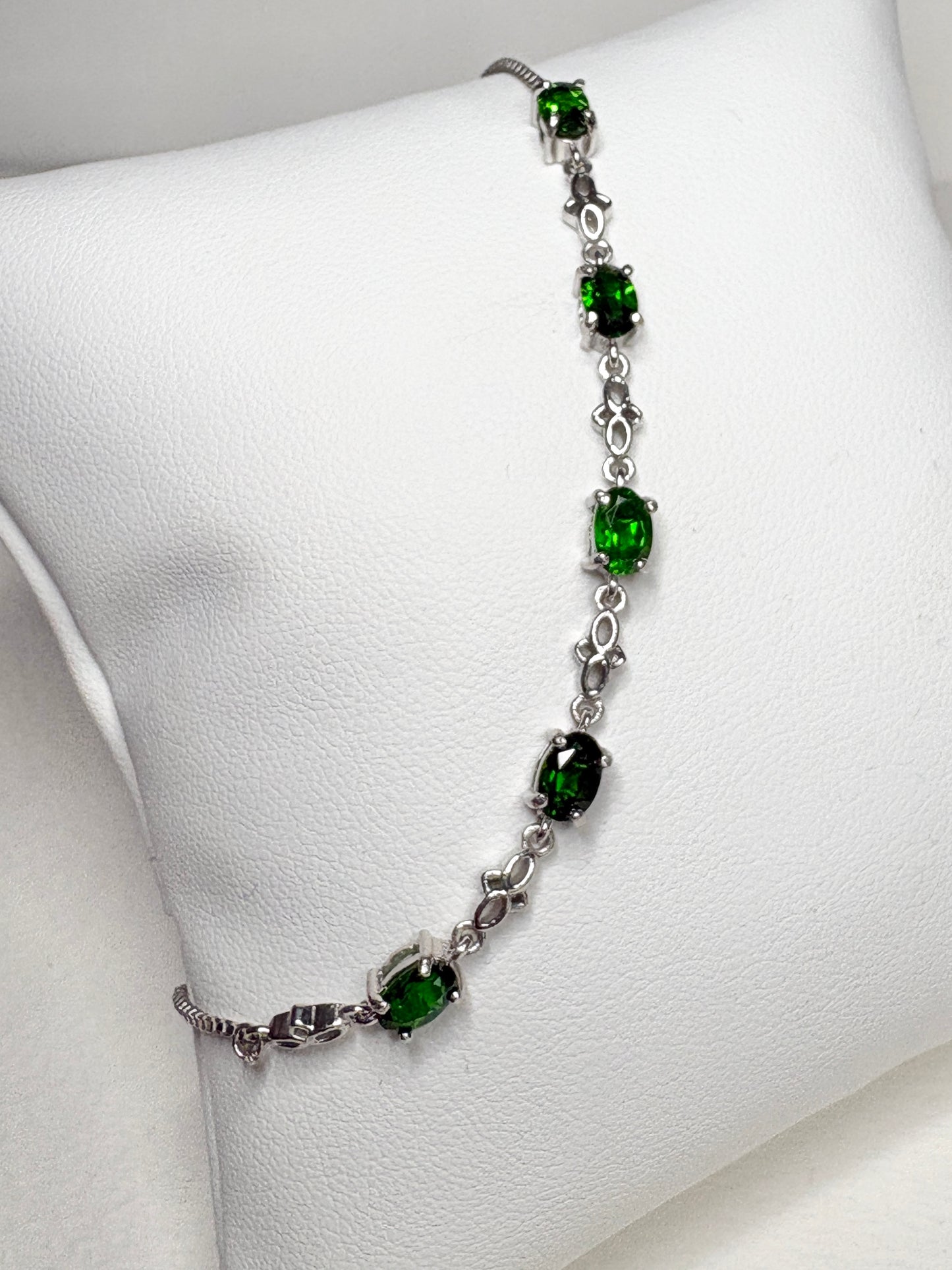Chrome Diopside Adjustable Bolo Bracelet in Sterling Silver