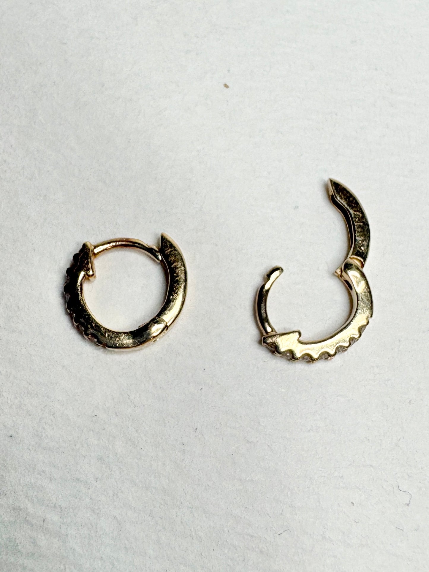 Dana Rebecca TINY Solid 14k Diamond Hoop Earrings