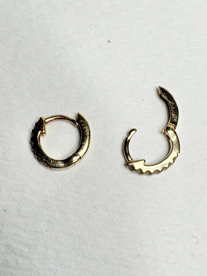 Dana Rebecca TINY Solid 14k Diamond Hoop Earrings