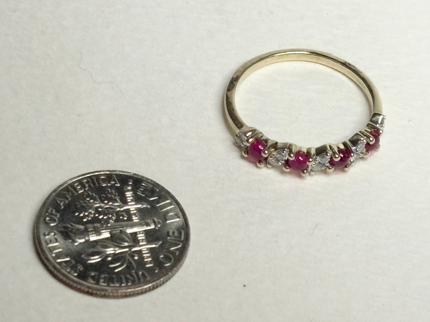 Greenland Ruby and Diavik Canadian Diamond Ring 9k Gold size 6.25