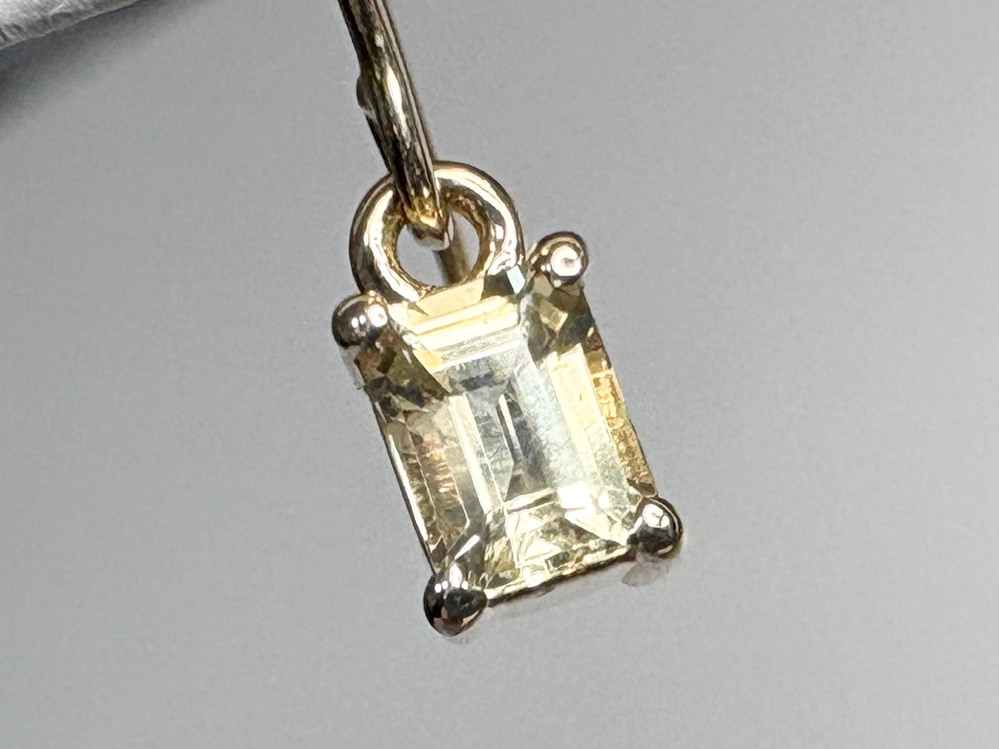 Yellow Untreated Montana Sapphire Dangle Drop Earrings Solid 9k Gold