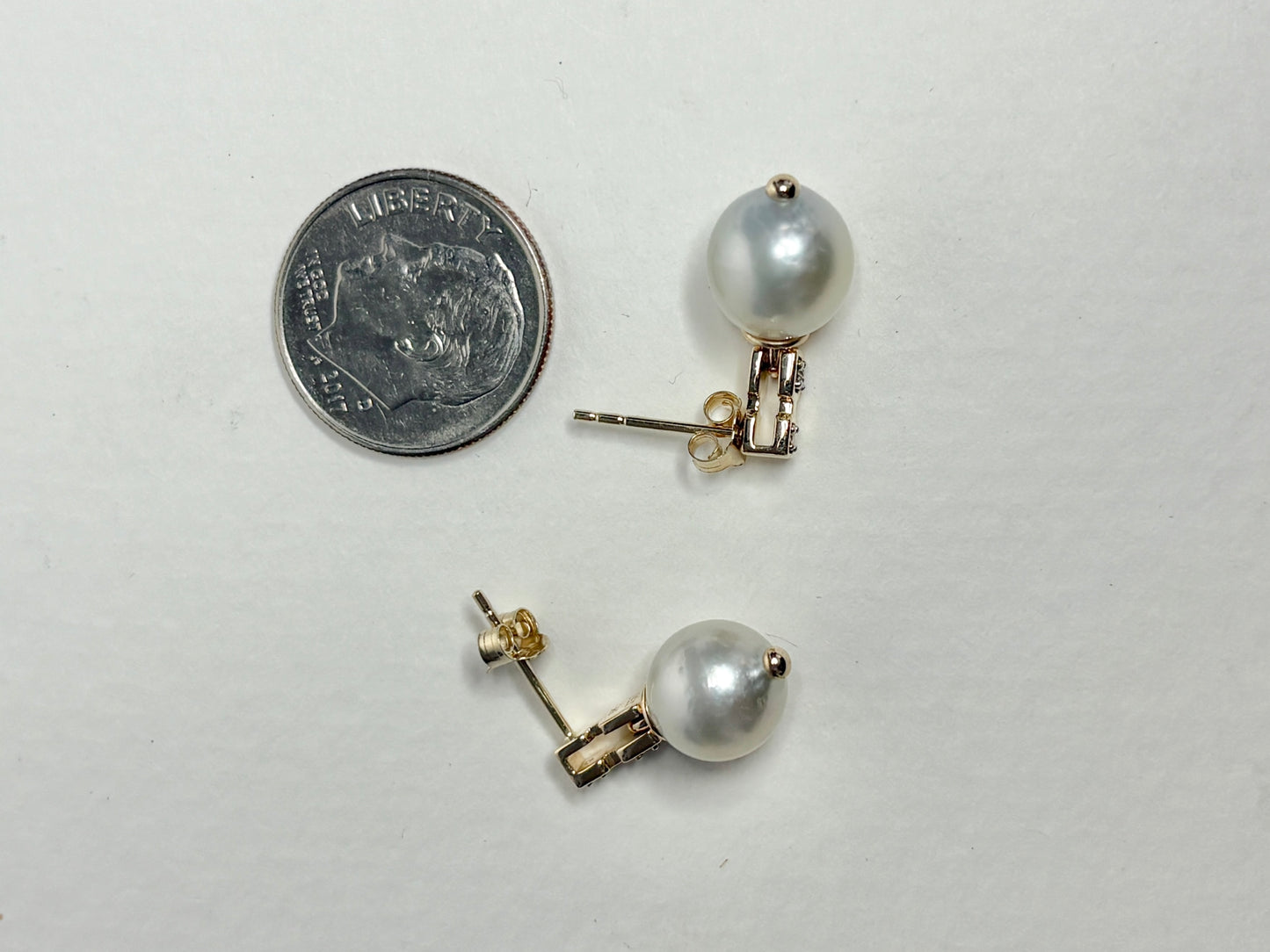 South Sea Drop Earrings Solid 9k Gold 8-9mm