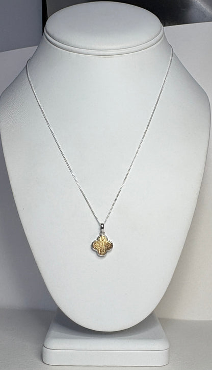 Genuine Gold Plated Meteorite Slice From Sweden in Sterling Silver Adjustable Chain 18-19"