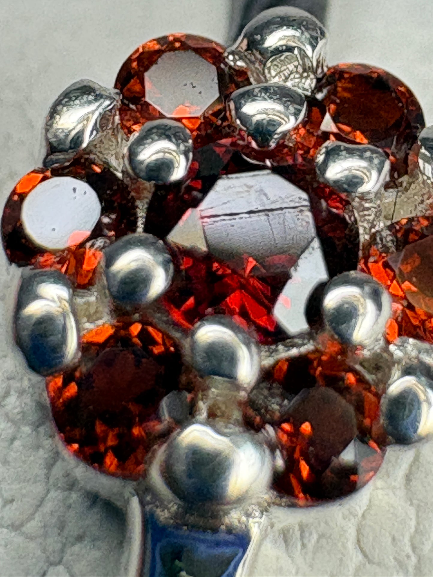 Arizona Anthill Garnet Cluster Ring Sterling Silver 5.52mm