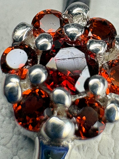 Arizona Anthill Garnet Cluster Ring Sterling Silver 5.52mm
