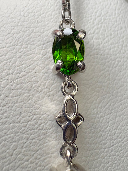 Chrome Diopside Adjustable Bolo Bracelet in Sterling Silver