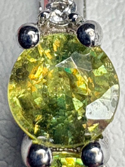 Natural Yellow Sphene Ring in Sterling Silver size 8.75