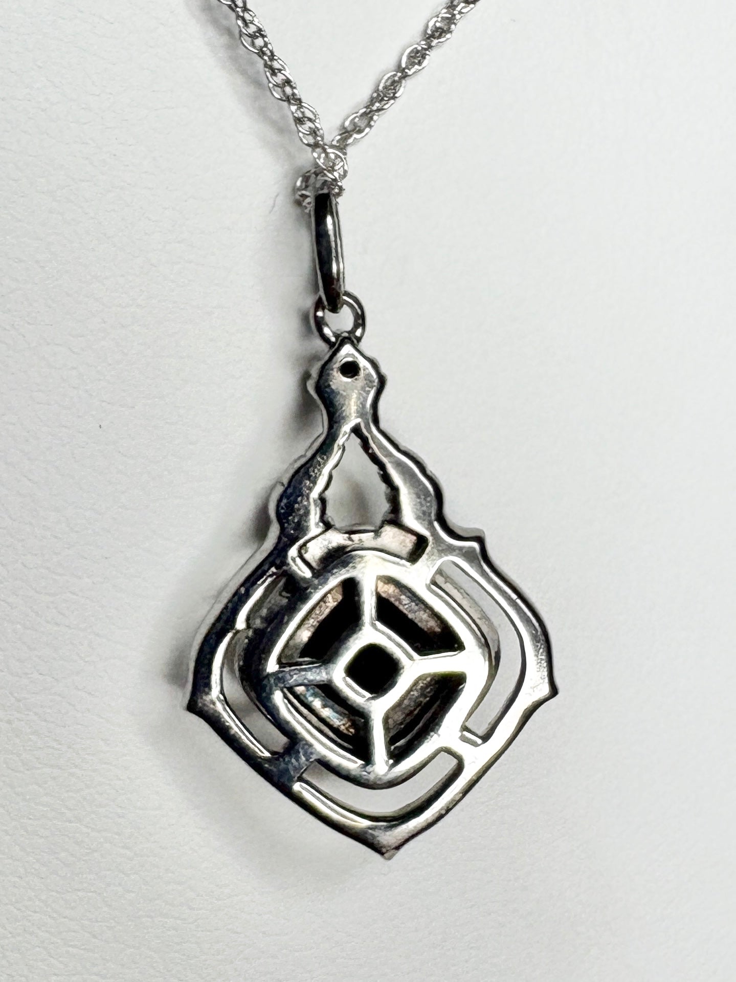 Disney Enchanted Villain Diamond and Spinel Halo Pendant Necklace Sterling Silver 18"