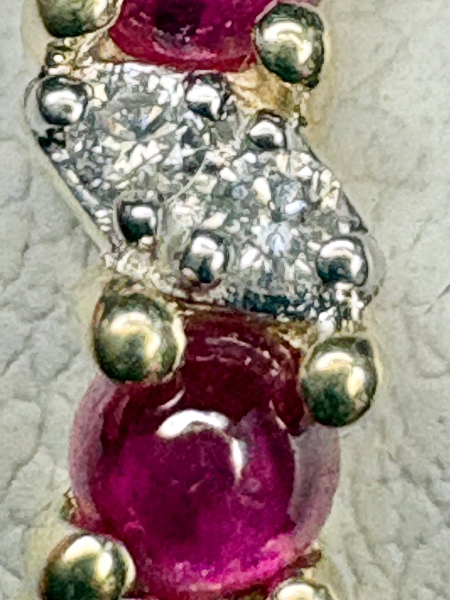 Greenland Ruby and Diavik Canadian Diamond Ring 9k Gold size 6.25