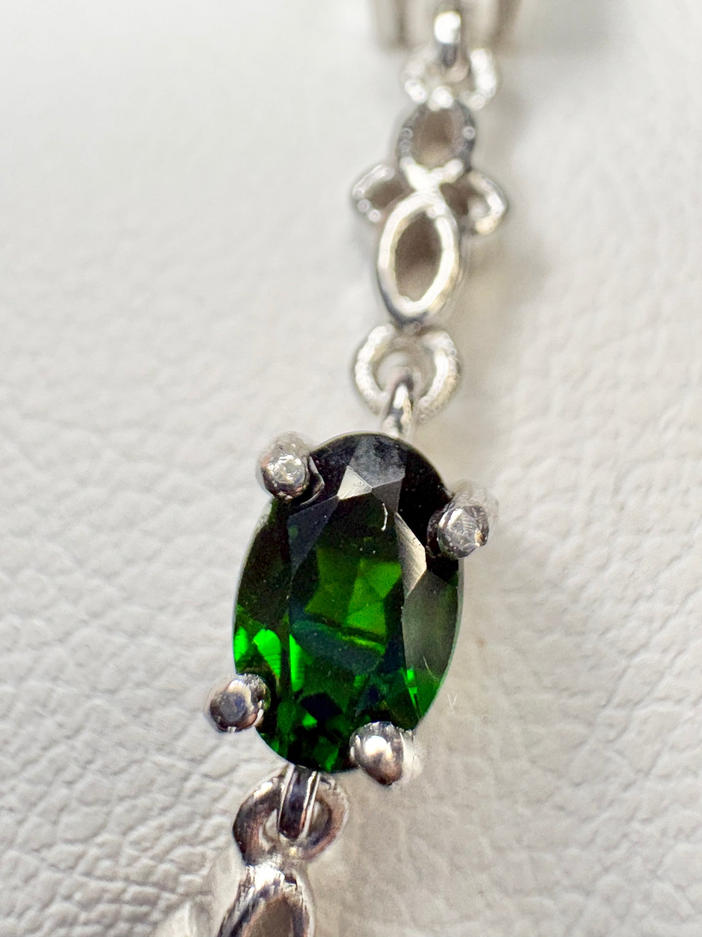Chrome Diopside Adjustable Bolo Bracelet in Sterling Silver
