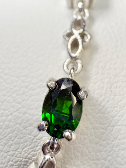 Chrome Diopside Adjustable Bolo Bracelet in Sterling Silver