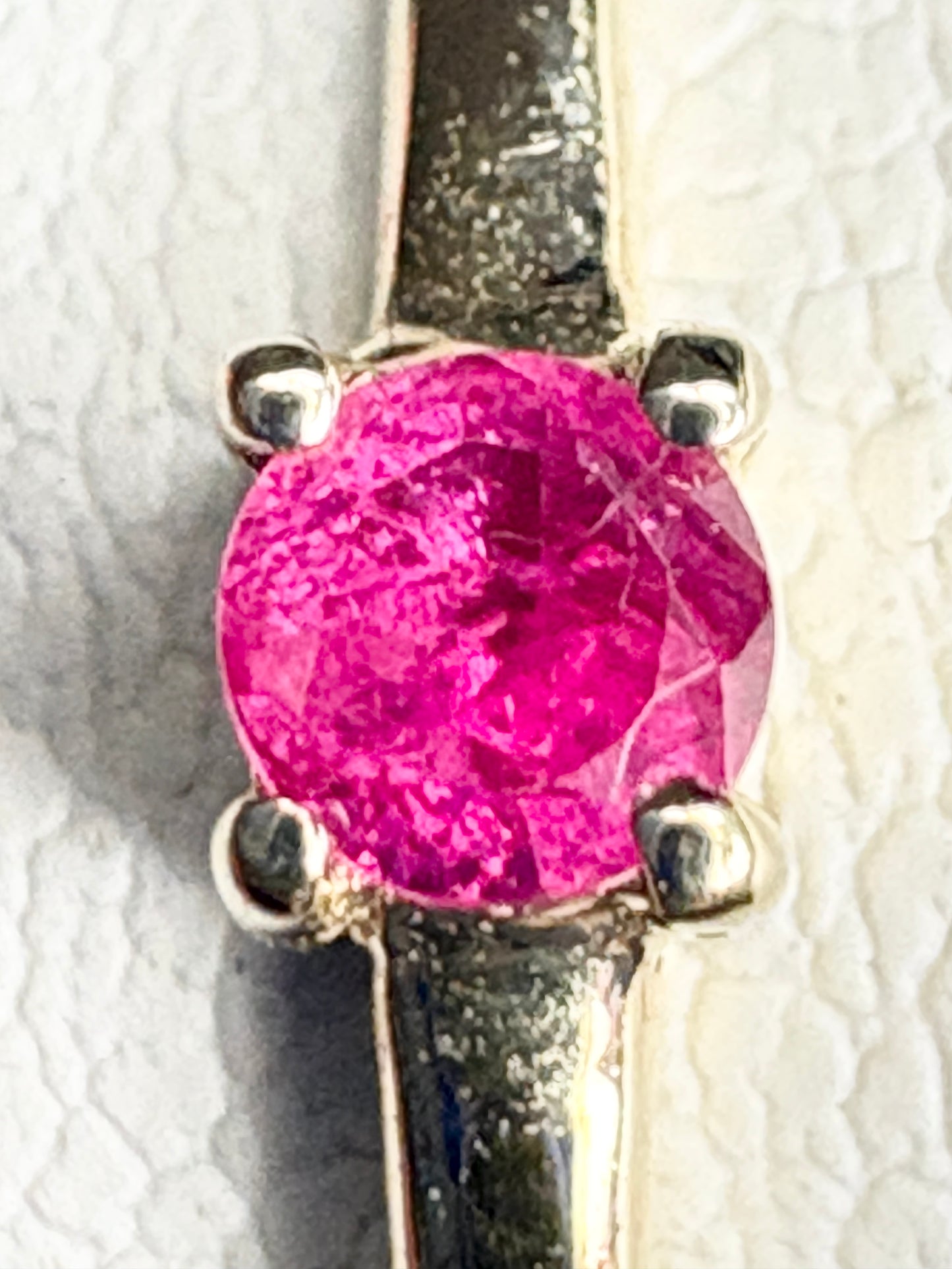 Tiny Bright Read Heat Only Mosambique Ruby Ring 9k Gold size 7