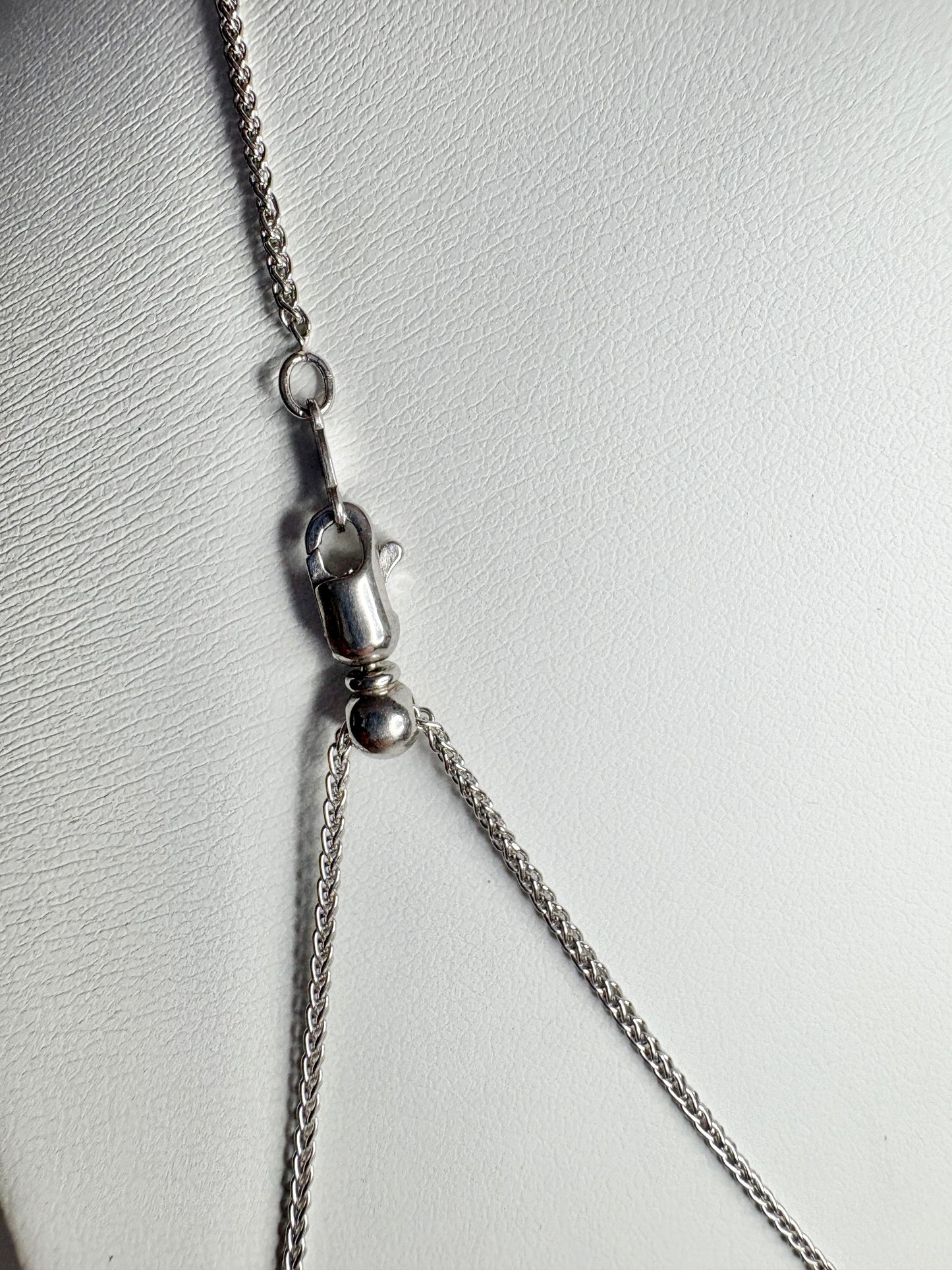 Moroccan BiColor Amethyst Quartz Pendant Adjustable Bolo Wheat Necklace 24" Sterling Silver