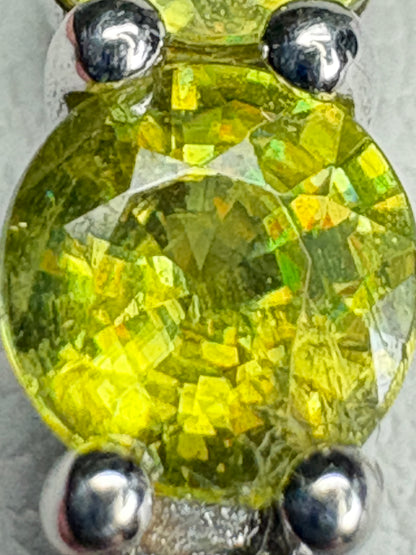 Natural Yellow Sphene Ring in Sterling Silver size 8.75