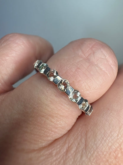 Light Oregon Sunstone Stackable Band Ring Sterling Silver size 7