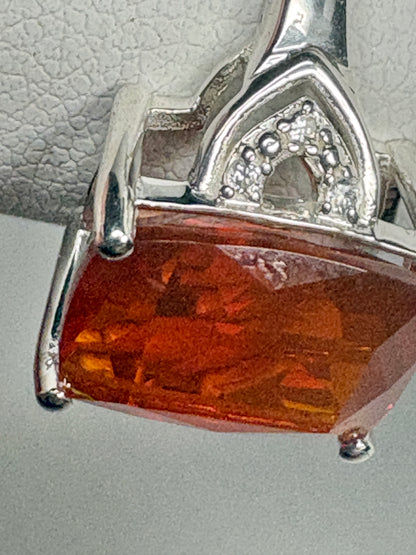 Large Oregon Fire Opal Ring in Sterling Silver size 7