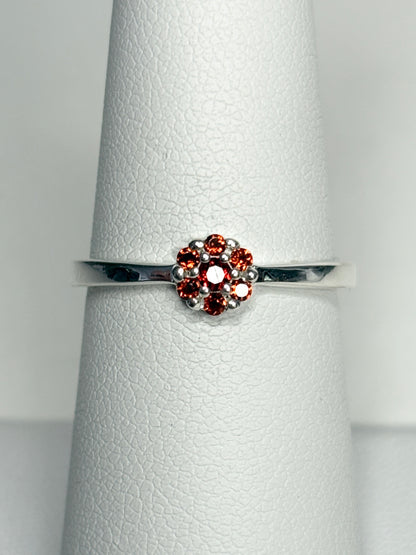Arizona Anthill Garnet Cluster Ring Sterling Silver 5.52mm