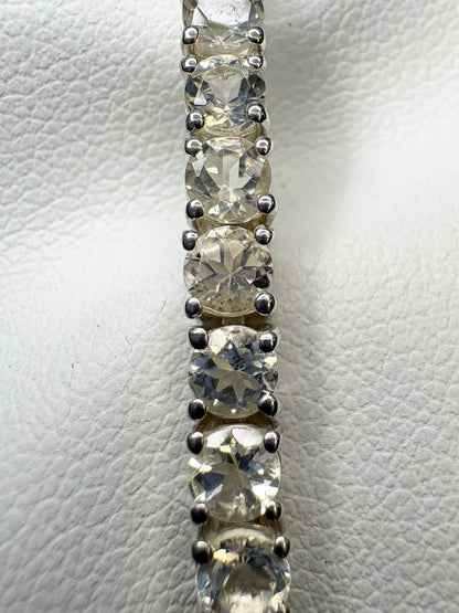 Yellow Oregon Sunstone Tennis Bracelet in Sterling Silver 7.5"