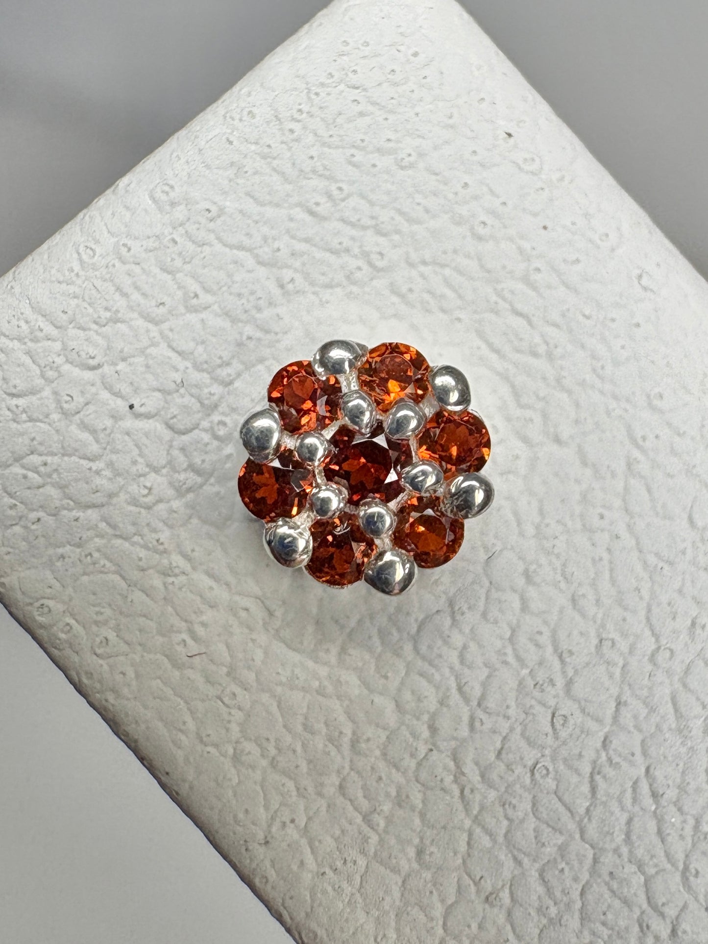 Arizona Anthill Garnet Cluster Stud Earrings Sterling Silver 4.3mm