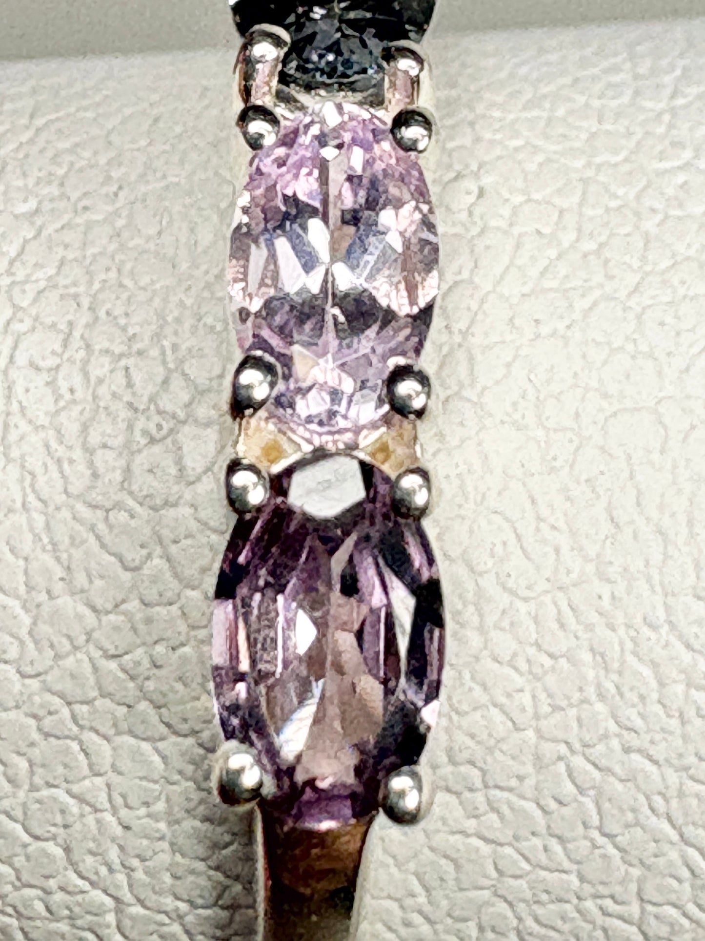 Multi Color Spinel Band Ring Sterling Silver size 7