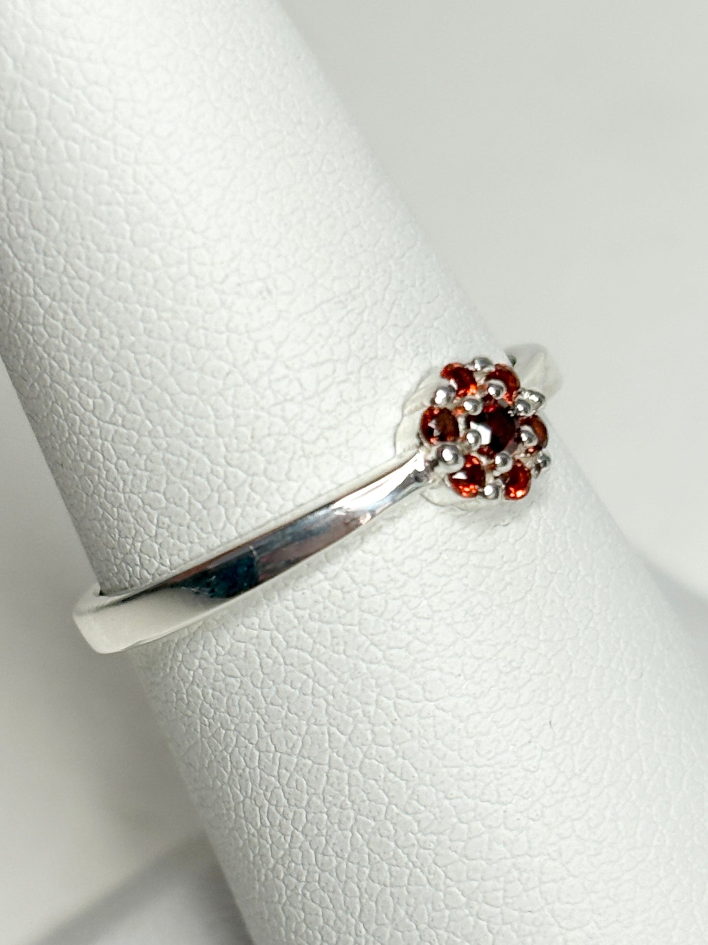 Arizona Anthill Garnet Cluster Ring Sterling Silver 5.52mm
