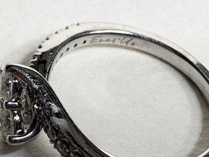 Toi et Moi Natural Diamond Ring Solid 14k White Gold "Even Us" Ring .50ctw size 6.75