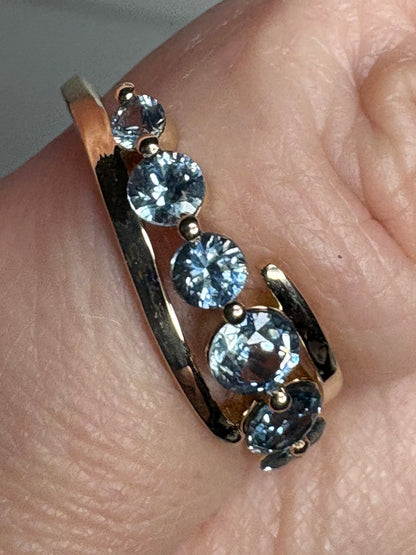 Untreated Montana Sapphire Ring 9k Gold size 8