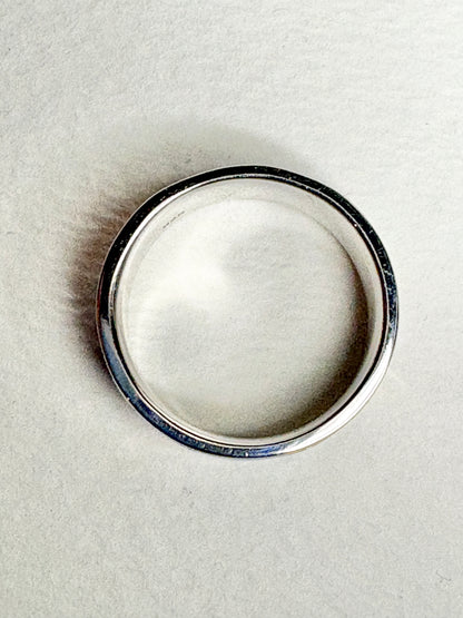 Colorful Enamel Cat Ring with Crystals in Sterling Silver Wide Band 9mm size 7