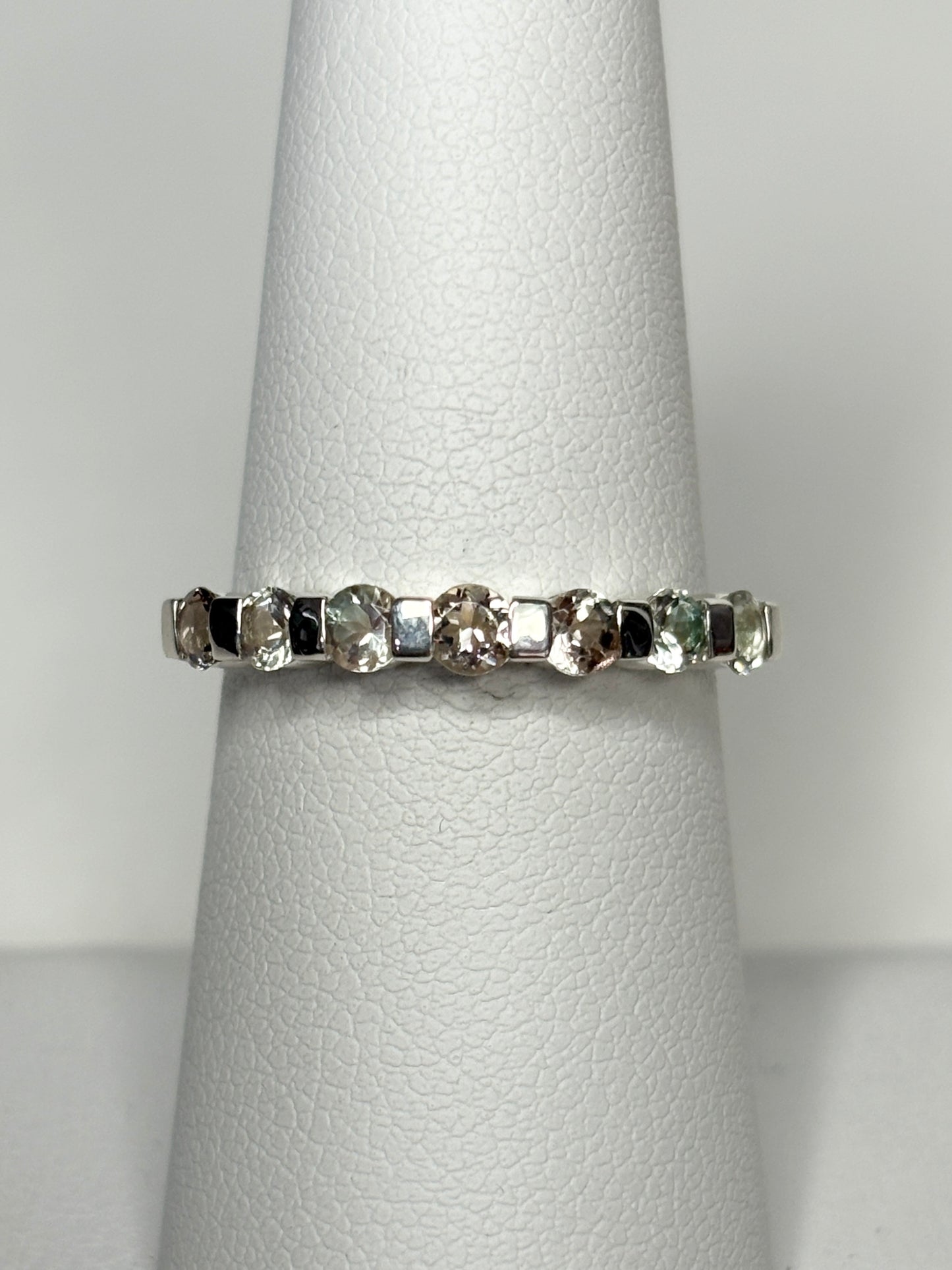 Light Oregon Sunstone Stackable Band Ring Sterling Silver size 7