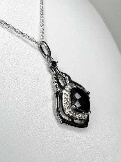 Disney Enchanted Villain Diamond and Spinel Halo Pendant Necklace Sterling Silver 18"