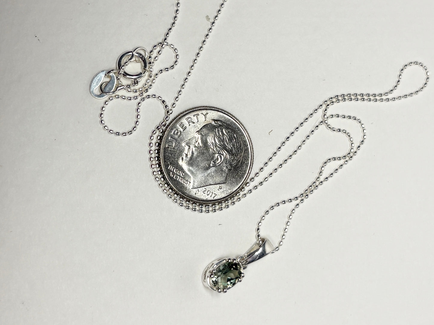 Teal Green Oregon Sunstone Solitaire Pendant Necklace Sterling Silver