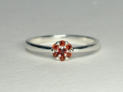 Arizona Anthill Garnet Cluster Ring Sterling Silver 5.52mm
