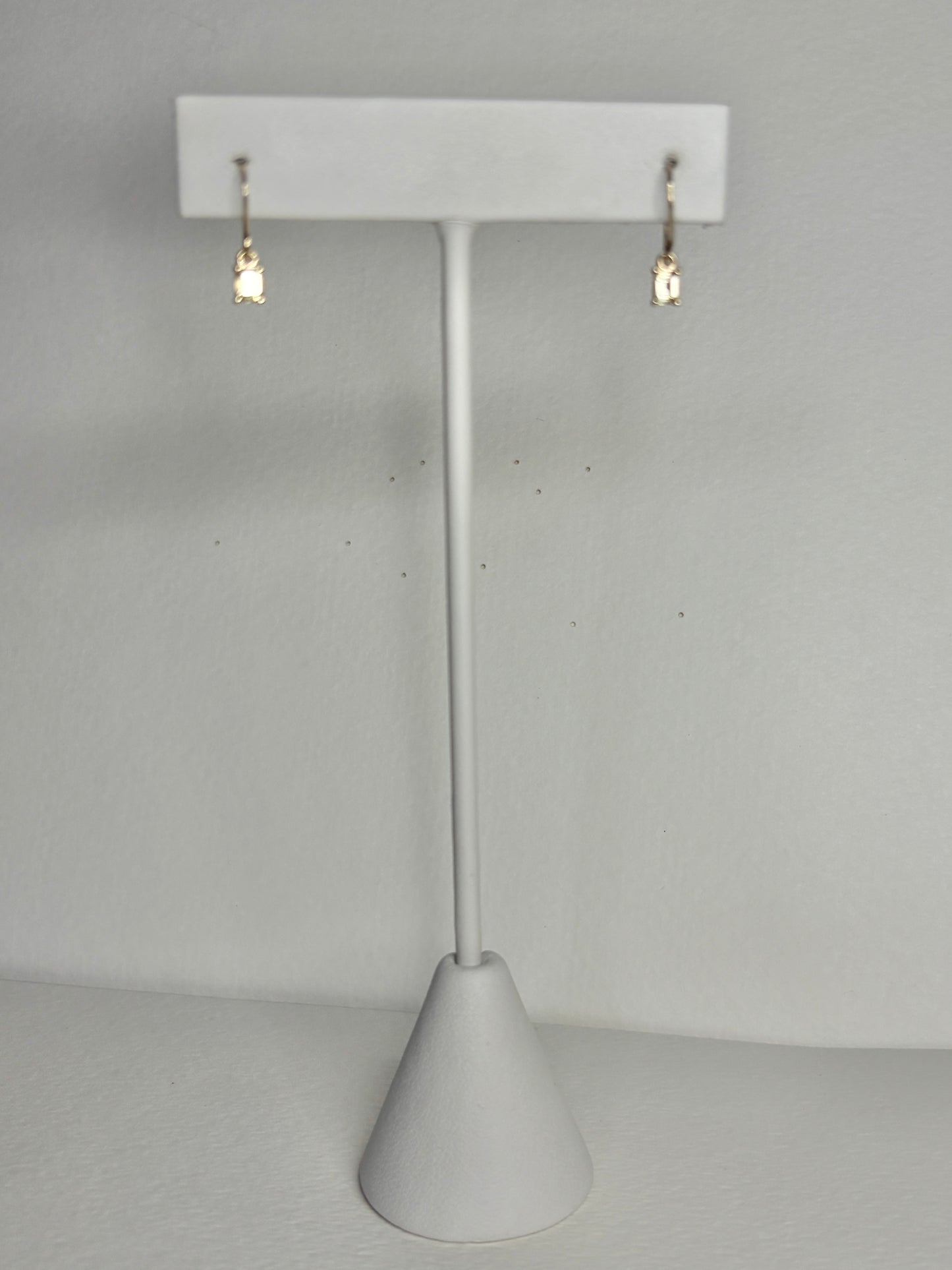 Yellow Untreated Montana Sapphire Dangle Drop Earrings Solid 9k Gold