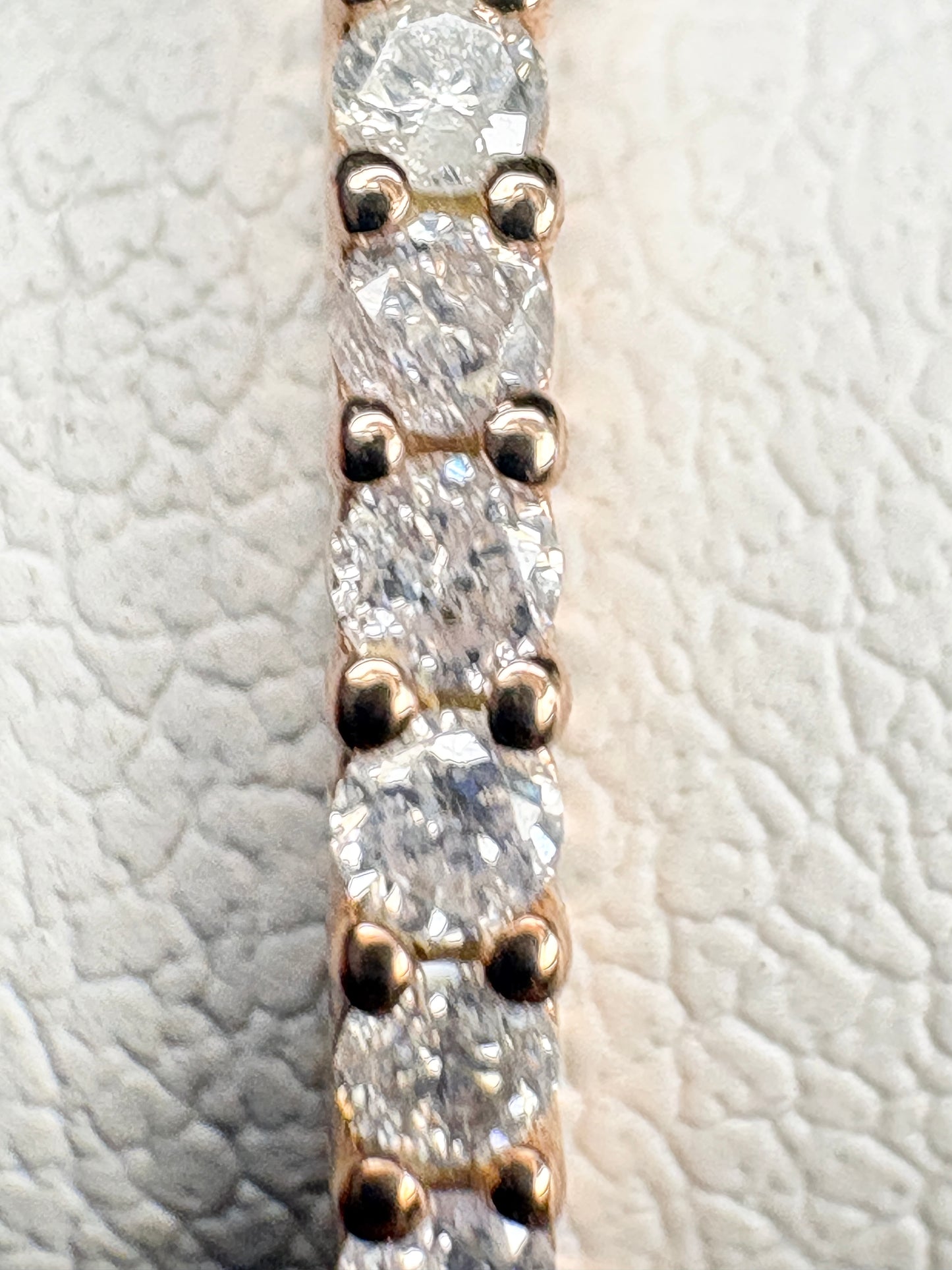 Natural Faint to Very Light Natural Pink Diamond Stackable Full Eternity Band Ring 9k Rose Gold size 8