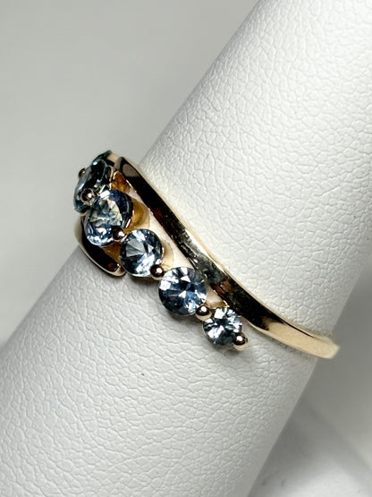 Untreated Montana Sapphire Ring 9k Gold size 8