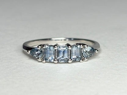 Untreated Montana Sapphire Band Ring 950 Platinum size 7