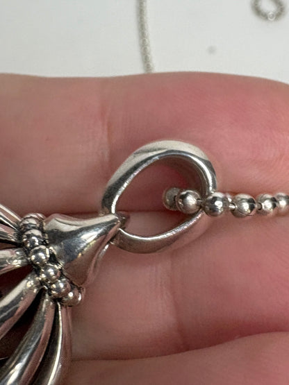 Lagos Signature Bird in Birdcage Pendant Long Necklace in Sterling Silver