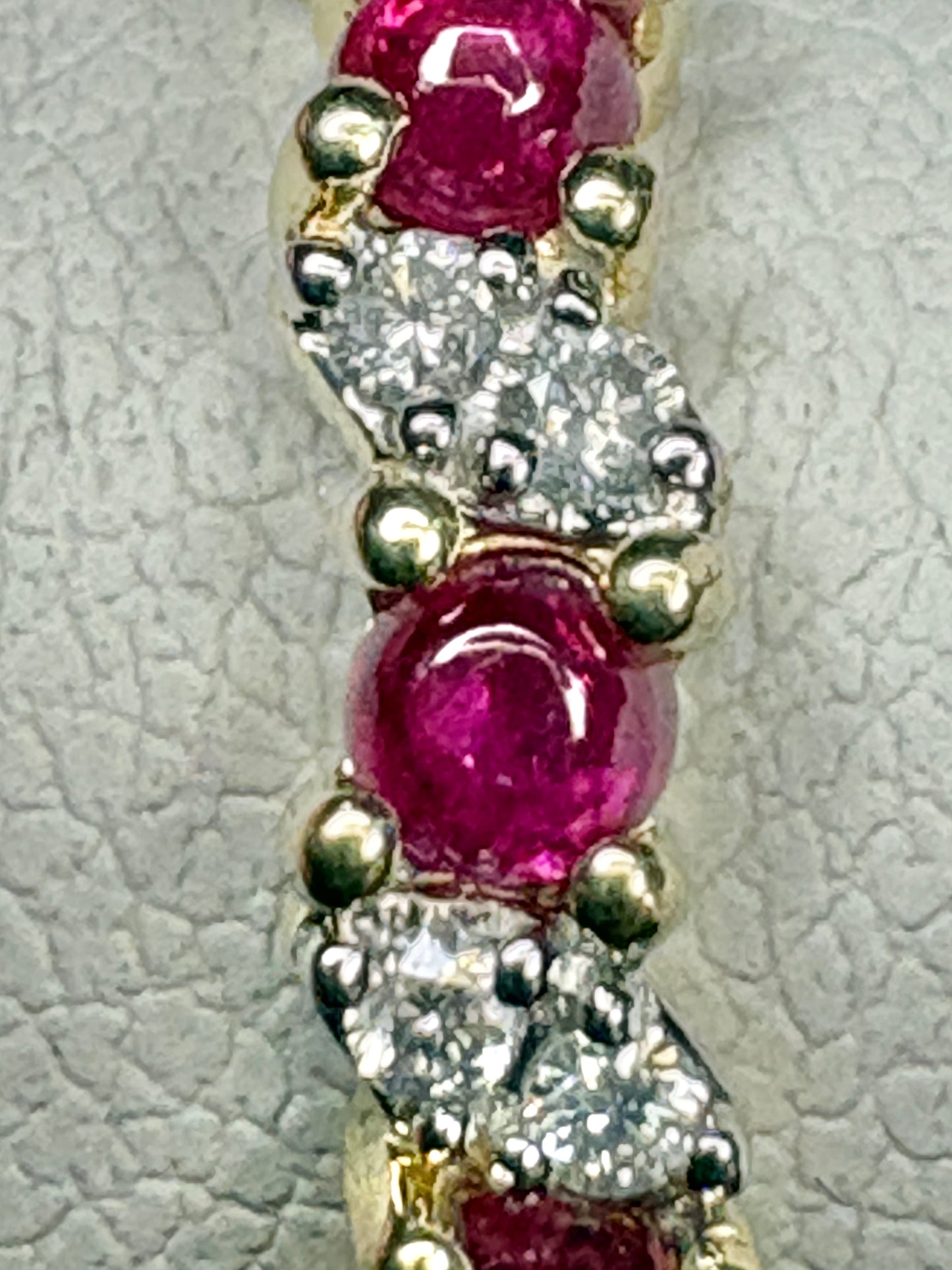 Greenland Ruby and Diavik Canadian Diamond Ring 9k Gold size 6.25
