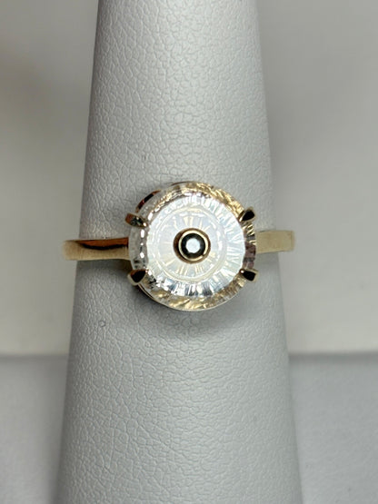 Lehrer Iris Untreated Montana Sapphire Fancy Quartz Ring 9k Gold size 7