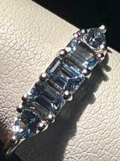 Untreated Montana Sapphire Band Ring 950 Platinum size 7