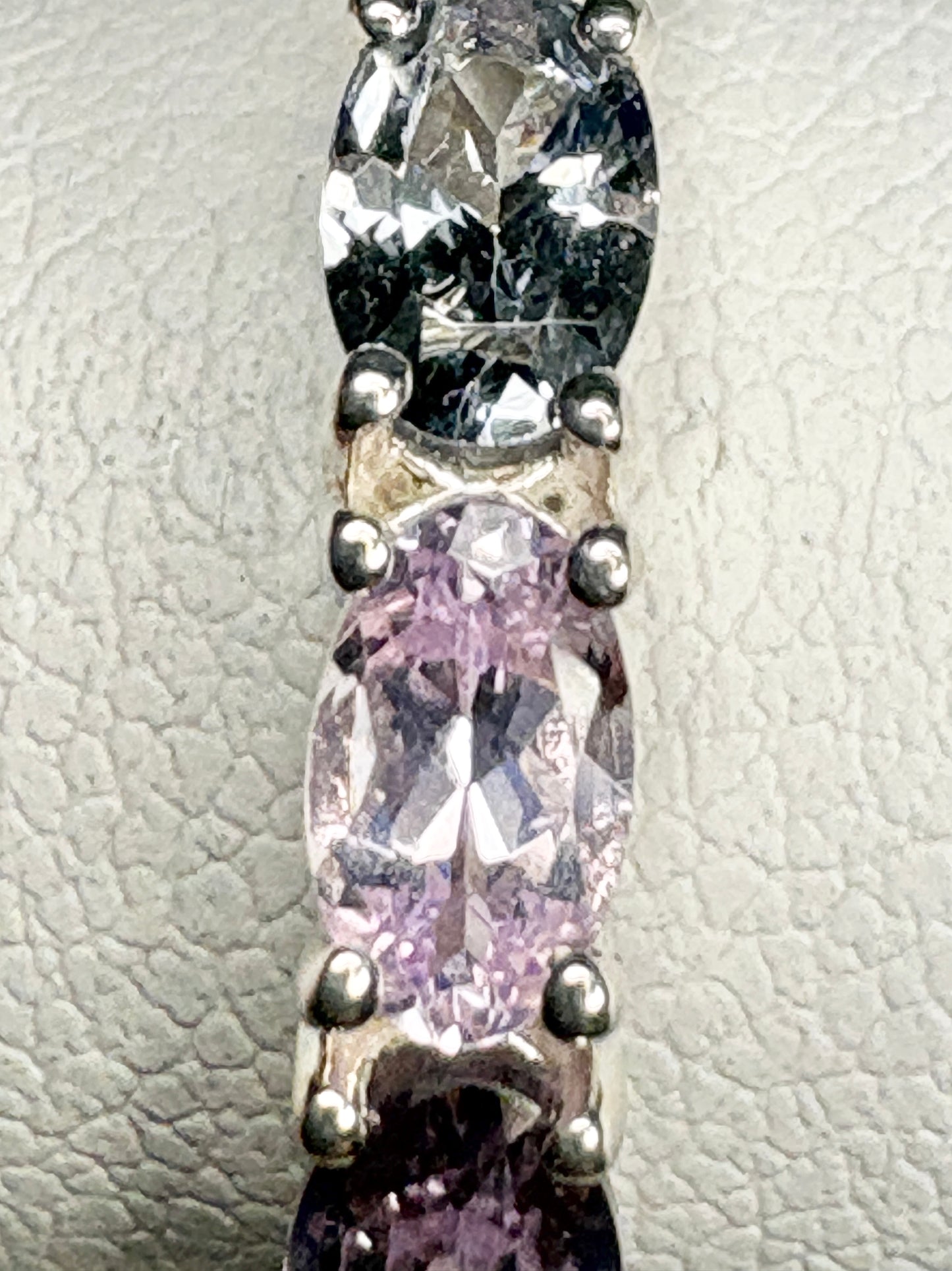 Multi Color Spinel Band Ring Sterling Silver size 7