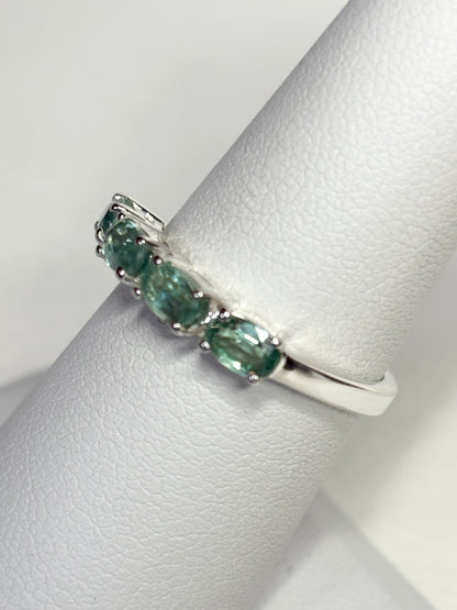 Mint Chrome Kyanite Stackable Band Ring Sterling Silver size 7