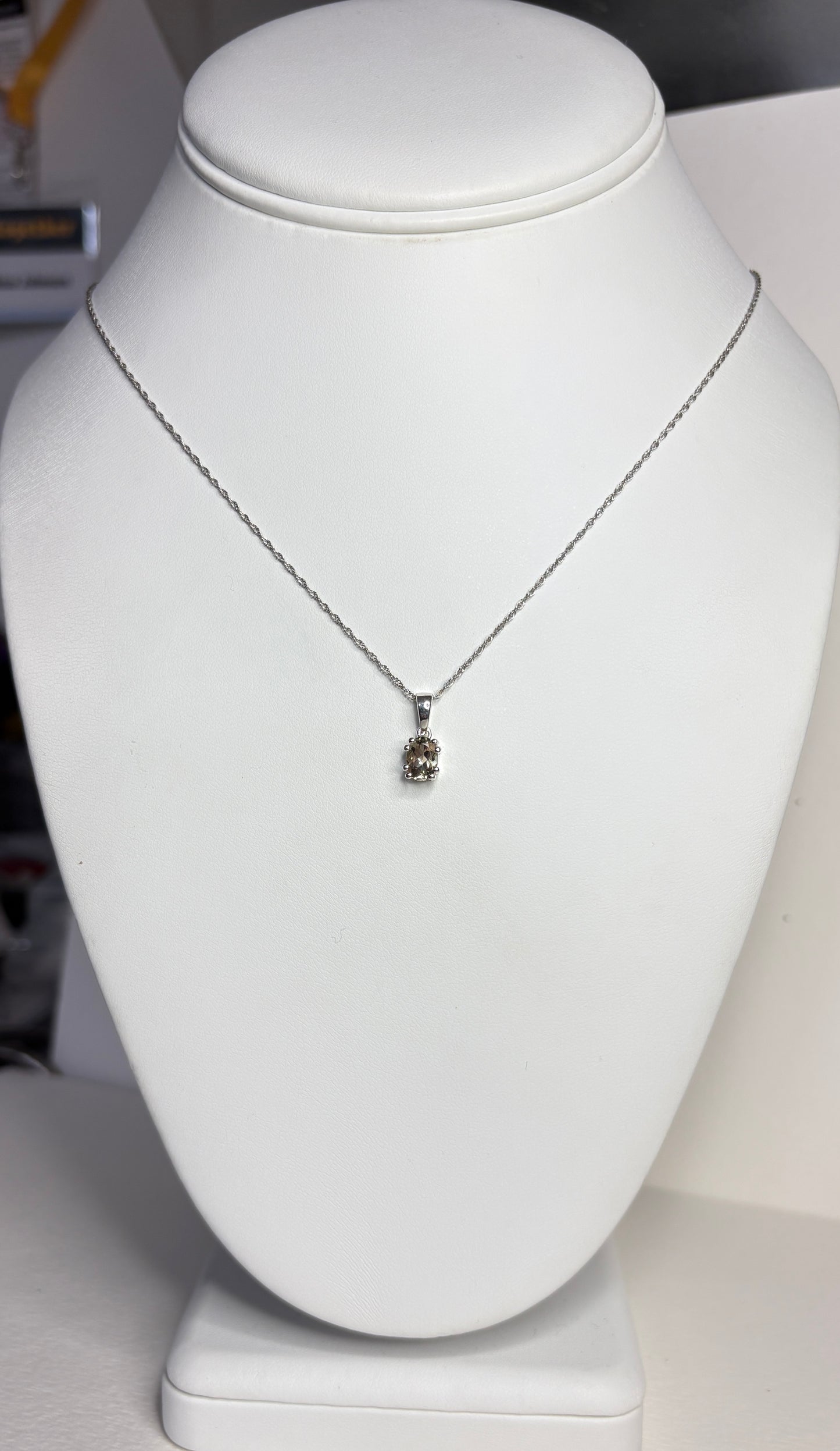 Bi Color Oregon Sunstone Solitaire Pendant Necklace Sterling Silver 18"
