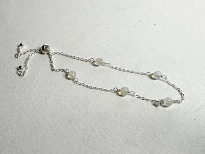 Ethiopian Wello Opal Bead Station Bolo Adjustable Bracelet Sterling Silver