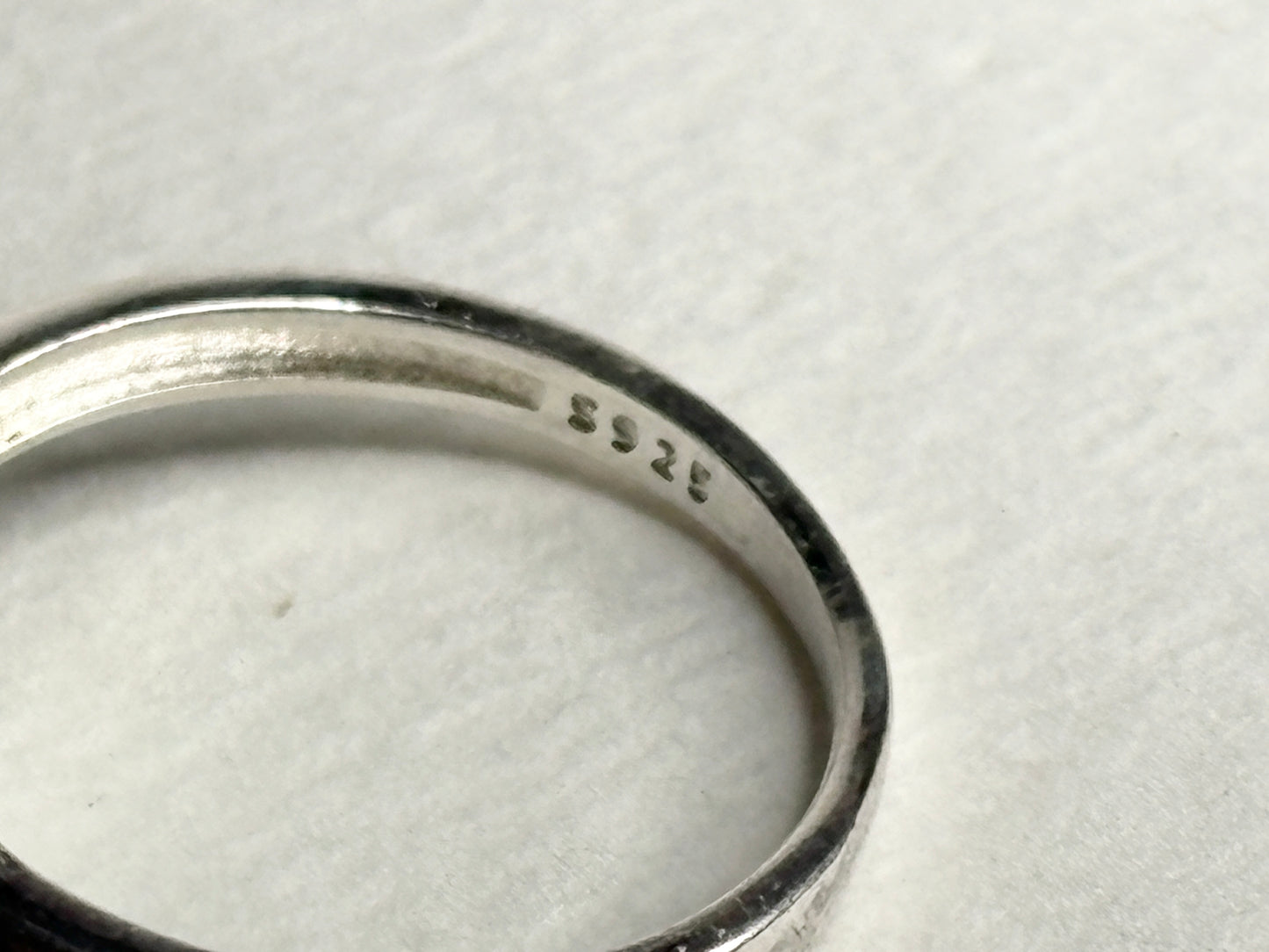 Peruvian Untreated Amazonite Bezel Set Ring Sterling Silver size 7