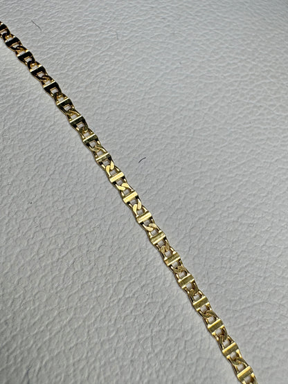 Mariner Link Chain Bracelet Solid 14k Gold by Bony Levy  7.25"